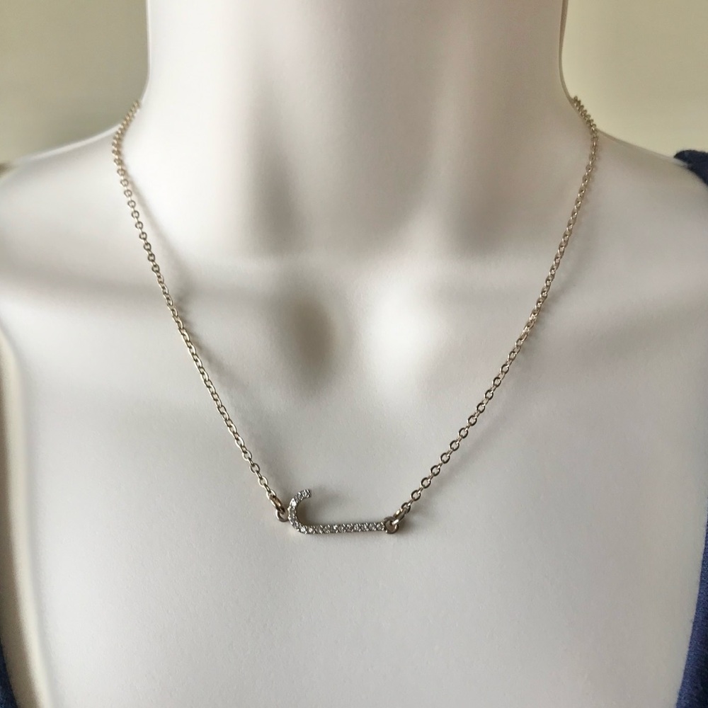 Gold Tone “J” Initial Necklace